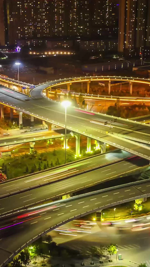 西安后卫寨立交桥航拍延时西安三桥23秒视频