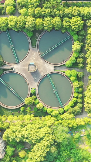 航拍城市污水治理厂水净化28秒视频