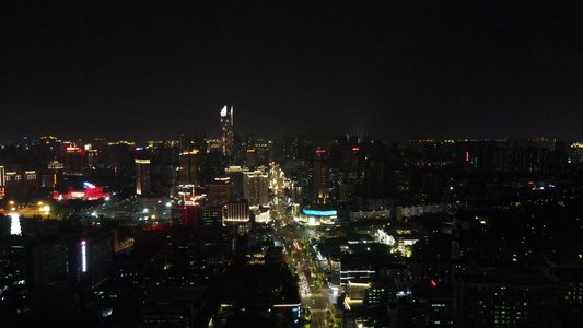 航拍福建福州城市夜景[灯光灿烂]视频