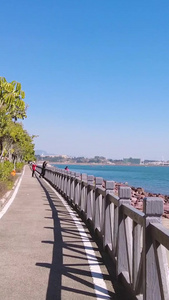 海边步行绿道海景风光自然旅游素材第一视角视频