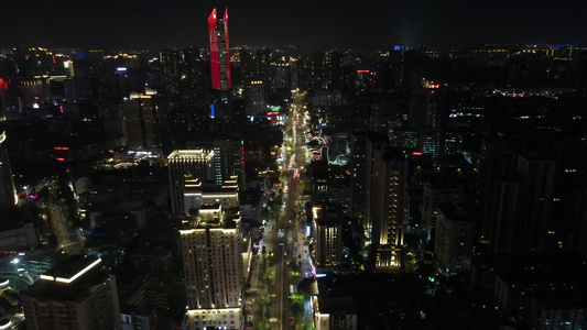 航拍福建福州城市夜景视频