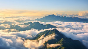 高山云下的自然景色42秒视频