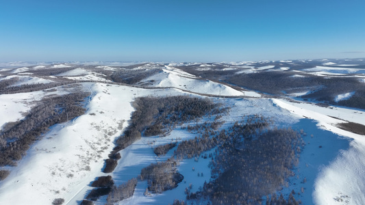 大兴安岭冬季风光山林雪景视频