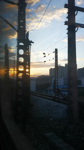旅途火车窗外风景视频