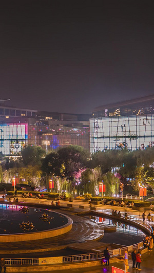 实拍山东济南泉城广场夜景延时摄影济南夜景10秒视频