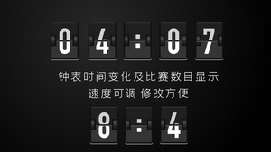 时钟变化和比赛分数模板15秒视频