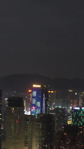 广州天河商务区CBD夜景航拍视频摩天大楼视频