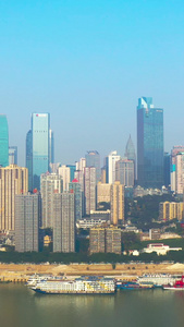 航拍重庆渝中区蓝天建筑群视频素材南滨路视频