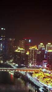 嘉陵江大桥夜景航拍航拍中国视频