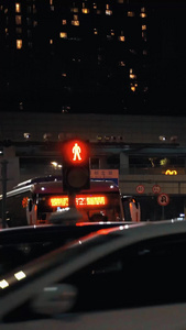 城市的夜晚交通生活空镜红绿灯视频