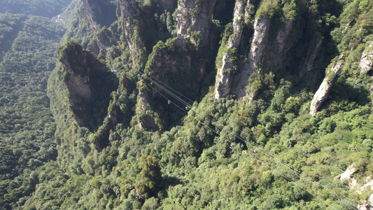 张家界国家森林公园天子山索道无人机航拍视频