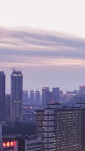 延时摄影航拍夕阳晚霞落日夜景城市建设素材城市风光视频