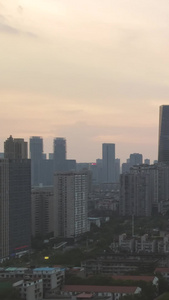 素材航拍城市夕阳落日晚霞天空夜景素材绚丽灯光视频