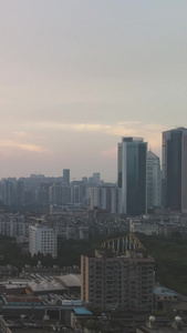 素材航拍城市夕阳落日晚霞天空夜景素材灯光素材视频