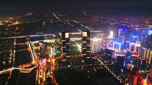 郑州城市夜景[灯光灿烂]视频