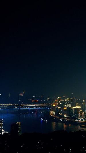 航拍俯瞰重庆江景全景城市群夜色宣传片41秒视频