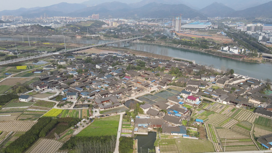 航拍湖南中方荆坪古村视频