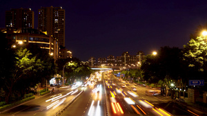 4K实拍城市交通夜景延时摄影10秒视频
