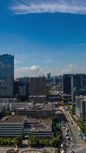 深圳科技园城市自然风光高清延时O2O视频
