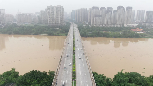 航拍福建漳州大桥视频