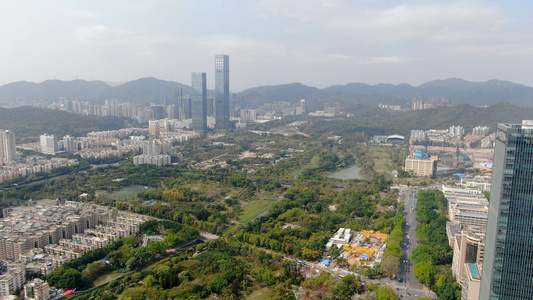 4K航拍深圳城市公园绿化 视频
