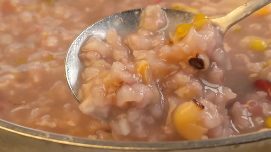 五谷杂粮综合美食八宝粥4K健康食物视频