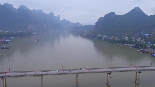 桂林山水桂林风景航拍桂林景色桂林山水云雾缭绕桂林雨天航拍视频