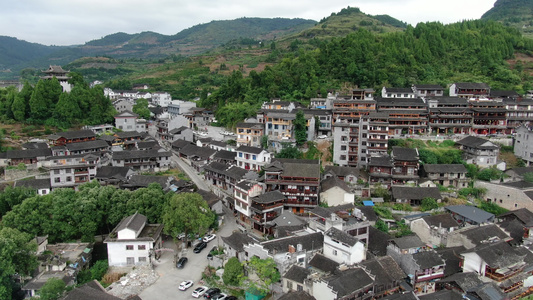 航拍湖南湘西芙蓉镇4A景区视频