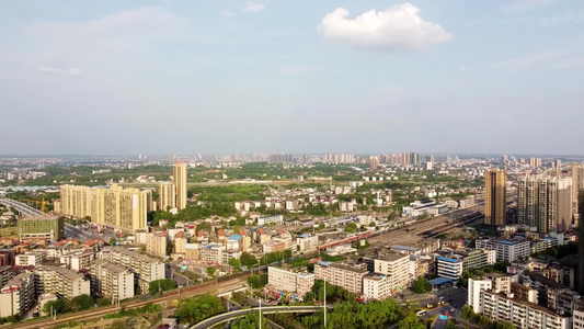 航拍衡阳城市建筑城市天际线[中小城市]视频