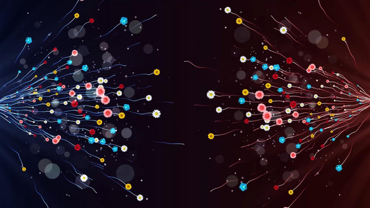 唯美动态粒子光效花朵散发背景视频元素视频