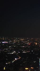 广州塔夜景航拍城市建设视频