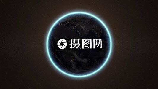 地球转动logo演绎AE模板视频