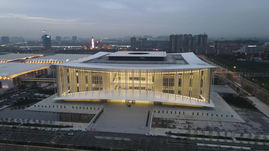 西安浐灞国际会展中心城市4k航拍视频