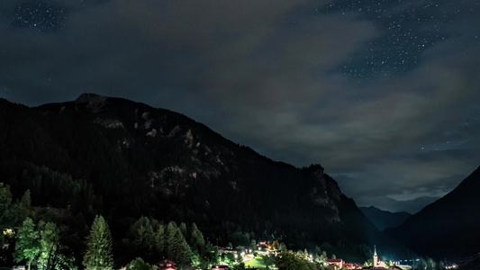 瑞士阿尔卑斯山自然风光星空延时摄影视频