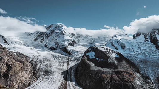 瑞士阿尔卑斯山自然风光延时摄影视频