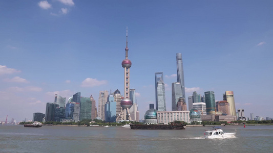 上海陆家嘴金融区城市天际线风光延时视频