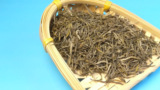 干茶绿茶茶叶静物4K视频视频