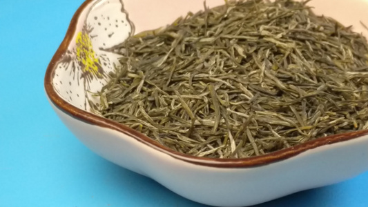 干茶绿茶茶叶静物4K视频视频