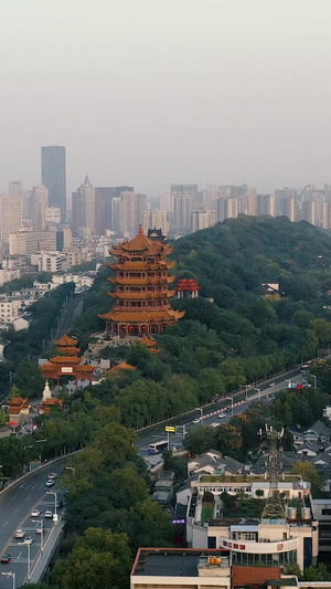 武汉黄鹤楼著名景点大气环绕航拍实拍视频39秒视频