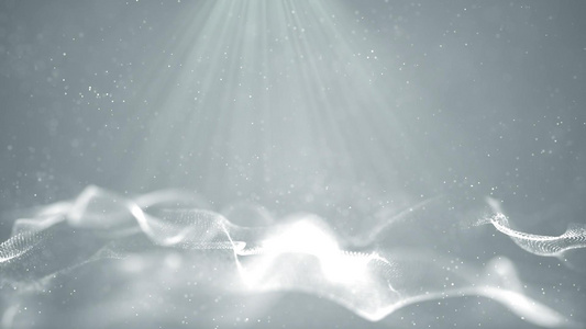 白色粒子波浪动态光效背景视频元素视频