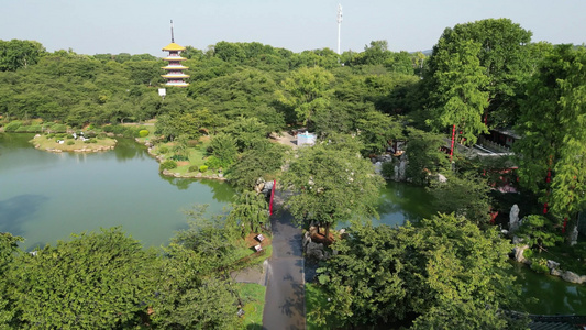 航拍湖北武汉东湖景区视频