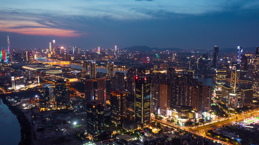 广州琶洲夜景延时视频