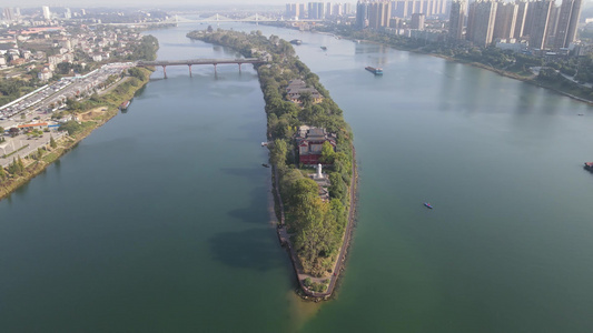 湖南衡阳城市风光地标建筑旅游景区航拍视频