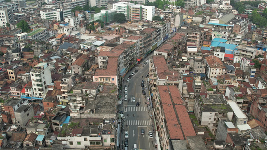 城市老城区景观航拍视频