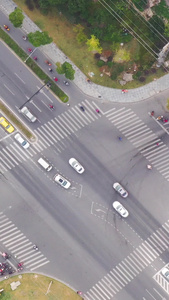 航拍城市十字路口交通大型路口视频