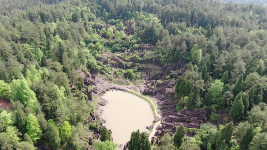 航拍湖南湘西红石林地质公园4A景区视频