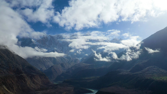 航拍喜马拉雅山脉视频