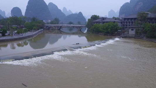 桂林山水桂林风景航拍桂林景色桂林山水云雾缭绕桂林雨天航拍视频