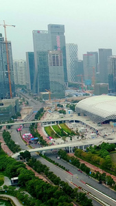 深圳春茧体育馆 城市美景 航拍运动会视频