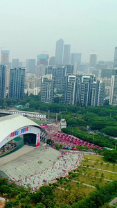 深圳春茧体育馆 城市美景 航拍运动会视频